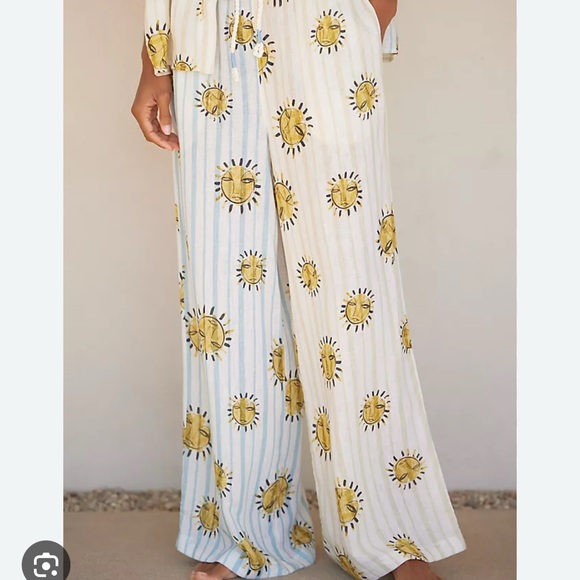 ANTHROPOLOGIE Pantoloni in Lino LouLou Avenue x linen set. - Picture 4 of 5